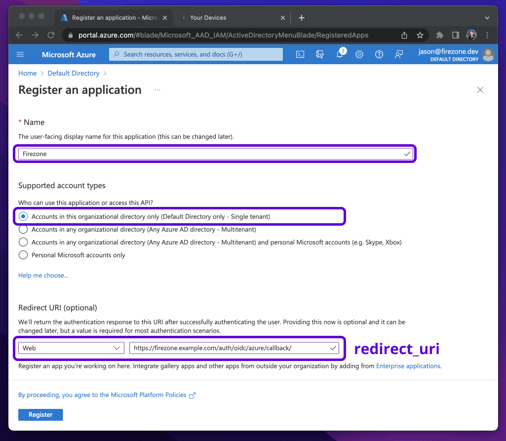 azure app registration